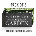 Garden Rules 3 Piece Bundle Novelty Hanging Garden Plaques Shed