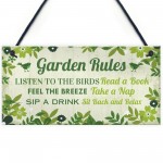 Garden Rules 3 Piece Bundle Novelty Hanging Garden Plaques Shed