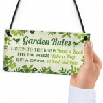 Garden Rules 3 Piece Bundle Novelty Hanging Garden Plaques Shed