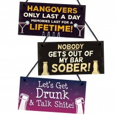 Funny Hanging Bar Signs 3 Pieces Bundle Bar Signs For Home Bar