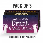 Funny Hanging Bar Signs 3 Pieces Bundle Bar Signs For Home Bar