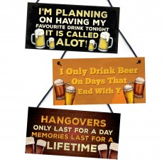 Bar Accessories 3pcs Bundle Novelty Hanging Bar Signs Home Bar