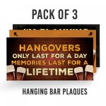 Bar Accessories 3pcs Bundle Novelty Hanging Bar Signs Home Bar
