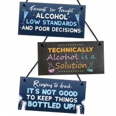 Funny Bar Signs PACK OF 3 Bundle Bar Accessories For Home Bar