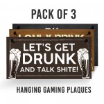 Funny PACK OF 3 Alcohol Signs For Home Garden Bar Man Cave