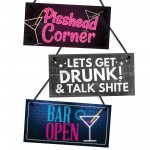 Set of 3 Bar Signs For Home Bar Pub Man Cave Novelty Bar Sign