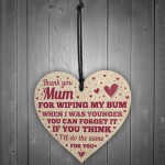 Funny Mothers Day Card For Mum Wooden Heart Mother's Day Gift