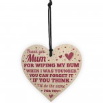 Funny Mothers Day Card For Mum Wooden Heart Mother's Day Gift