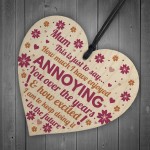 Mothers Day Card Funny Wooden Heart And Card For Mum