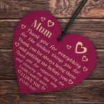 THANK YOU Gift For Mum Mummy Birthday Mothers Day Gift Heart