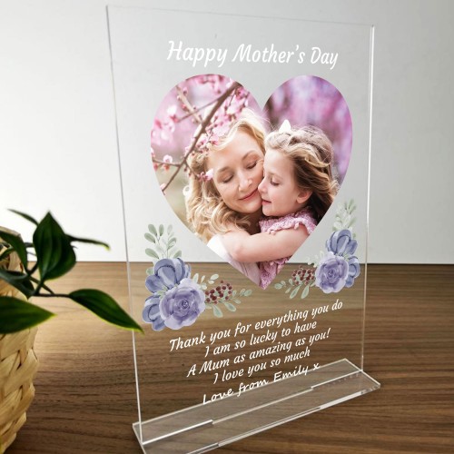 Mothers Day Personalised Photo Plaque Custom Gift For Mum