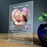 Mothers Day Personalised Photo Plaque Custom Gift For Mum