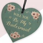 Will You Be My Bridesmaid Gift Hanging Wooden Heart Friend Gift