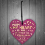 Mum Gift For Mothers Day Birthday Wood Heart THANK YOU Gift