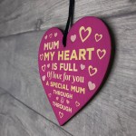 Mum Gift For Mothers Day Birthday Wood Heart THANK YOU Gift
