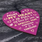 Mum Gift For Mothers Day Birthday Wood Heart THANK YOU Gift