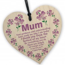 I Love You Mum Gift For Mothers Day Birthday Wood Heart Mum Gift