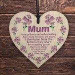 I Love You Mum Gift For Mothers Day Birthday Wood Heart Mum Gift