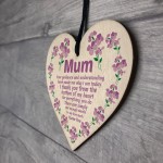 I Love You Mum Gift For Mothers Day Birthday Wood Heart Mum Gift