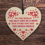 Mum Gifts Hanging Wooden Heart Gift For Mothers Day Birthday