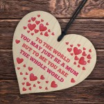 Mum Gifts Hanging Wooden Heart Gift For Mothers Day Birthday