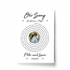 Wedding Anniversary Gift For Him Her Print Vinyl Record Lyric