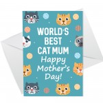 Mothers Day Card For Best Cat Mum Wooden Heart Gift For Mum