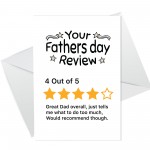 Dad Fathers Day Card Funny Fathers Day Card Review Card