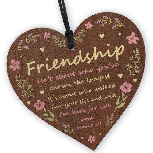 Friendship Gift For Best Friend Wooden Heart Sentimental Gift
