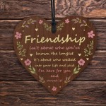 Friendship Gift For Best Friend Wooden Heart Sentimental Gift