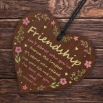 Friendship Gift For Best Friend Wooden Heart Sentimental Gift