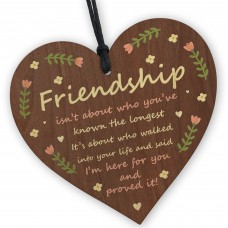 Best Friends Wood Hanging Heart Friendship Gift Sentimental Gift