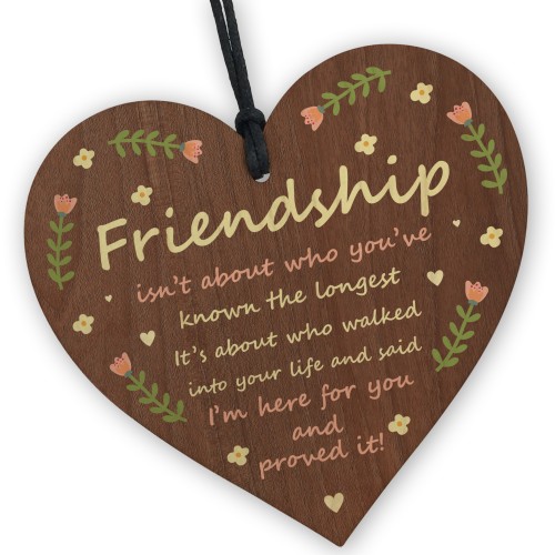 Best Friends Wood Hanging Heart Friendship Gift Sentimental Gift
