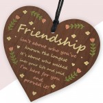Best Friends Wood Hanging Heart Friendship Gift Sentimental Gift