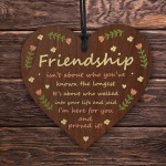 Best Friends Wood Hanging Heart Friendship Gift Sentimental Gift