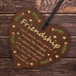 Best Friends Wood Hanging Heart Friendship Gift Sentimental Gift