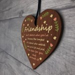 Best Friends Wood Hanging Heart Friendship Gift Sentimental Gift