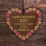 Mothers Day Best Mum In The World Wood Plaque Gift For Mum