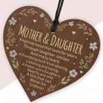 Mother And Daughter Wooden Heart Mothers Birthday Gift For Mum