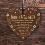 Mother And Daughter Wooden Heart Mothers Birthday Gift For Mum