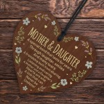 Mother And Daughter Wooden Heart Mothers Birthday Gift For Mum