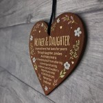 Mother And Daughter Wooden Heart Mothers Birthday Gift For Mum