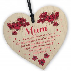 Thank You Mum Cute Love Mothers Day Plaque Floral Gift For Mummy