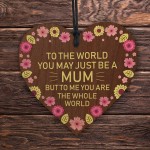 Mothers Day Gifts A Present For Mum Handmade Plaque Whole World