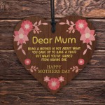 Mothers Day Gift Hanging Sign For Mum Wooden Heart Cute Quote