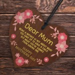 Mothers Day Gift Hanging Sign For Mum Wooden Heart Cute Quote