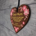 Mothers Day Gift Hanging Sign For Mum Wooden Heart Cute Quote