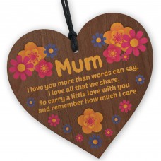Beautiful Gift For Mum For Mothers Day Birthday Wooden Heart