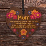 Beautiful Gift For Mum For Mothers Day Birthday Wooden Heart