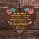 Mothers Day Gift Hanging Wood Sign For Mum Mummy Heart Sign